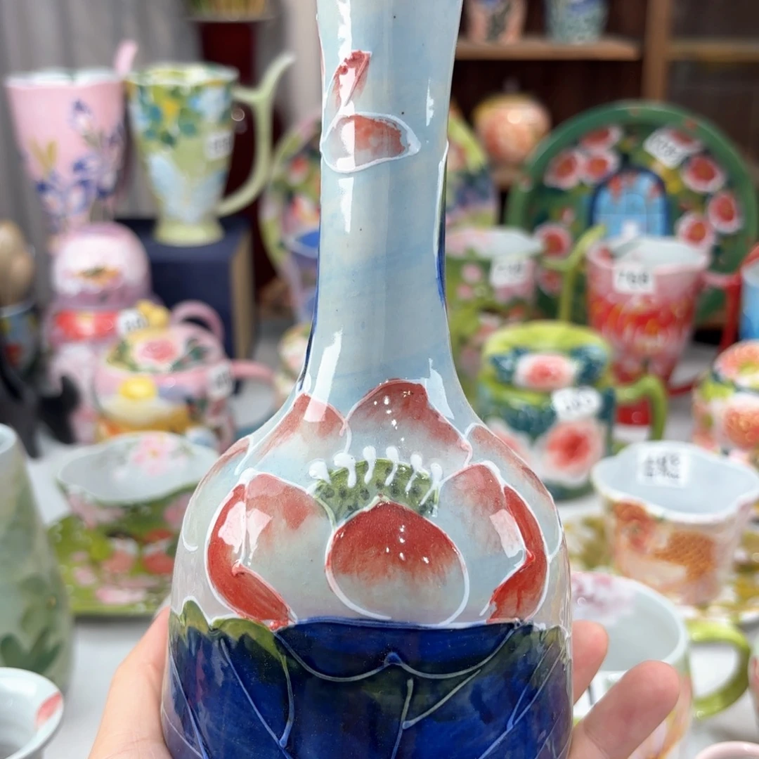 景德镇手绘高温釉下彩陶瓷茶具