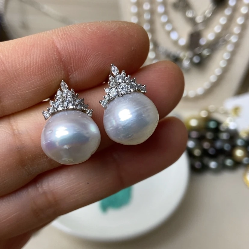 【闪购商品】海水珍珠耳饰银S925镶嵌D****达