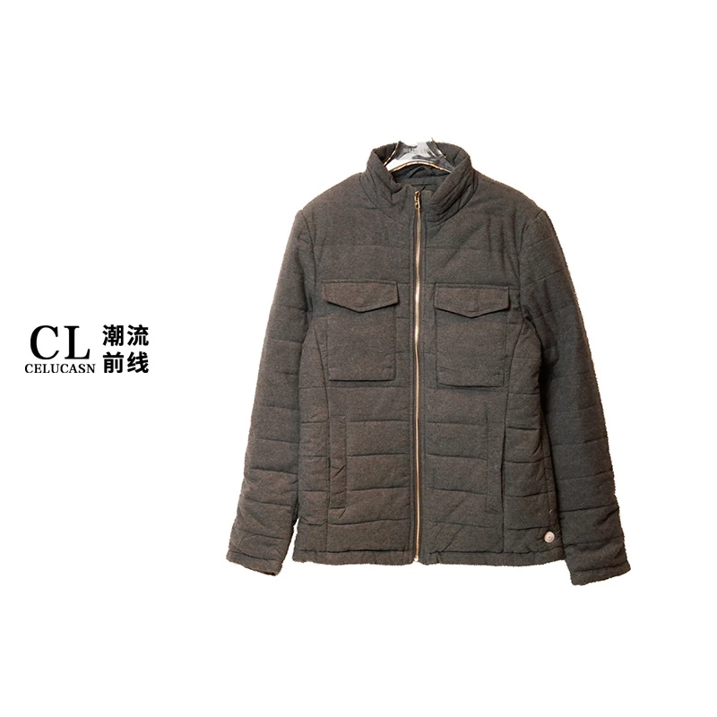 P5VB7125#男士青少年立领夹棉服休闲保暖厚夹克外套轻薄棉衣