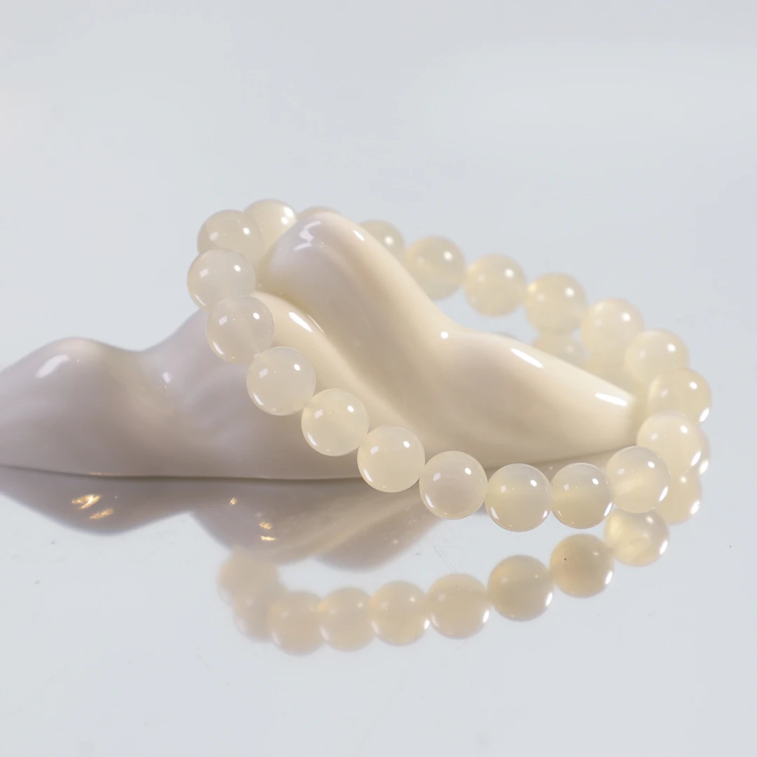 天然斯里兰卡白月光单圈手串月光石睡眠石男女百搭简约KC1167