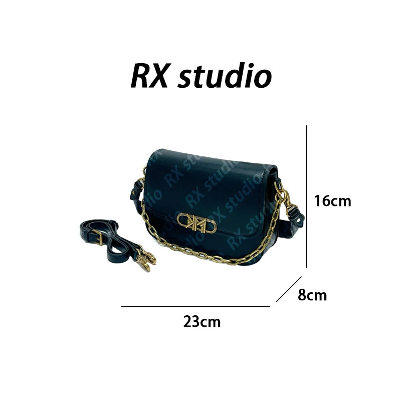 【母亲节礼物】FES-9665-黑色设计时尚百搭轻奢单肩腋下斜跨女士包