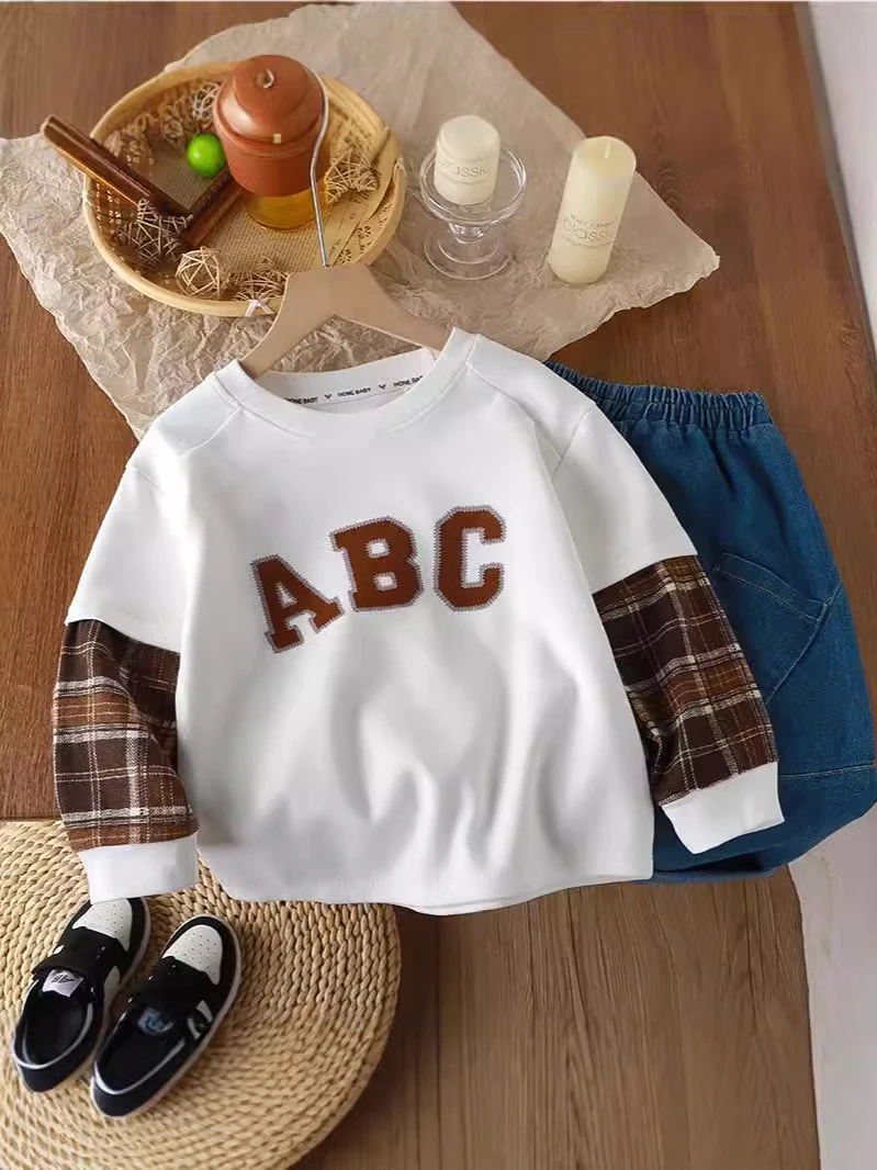 中大童男女童春秋卫衣新款 A类加绒保暖休闲运动外套儿童外穿