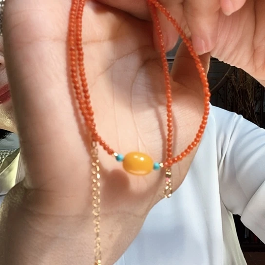 琥珀未镶嵌颈饰Wtoppyp