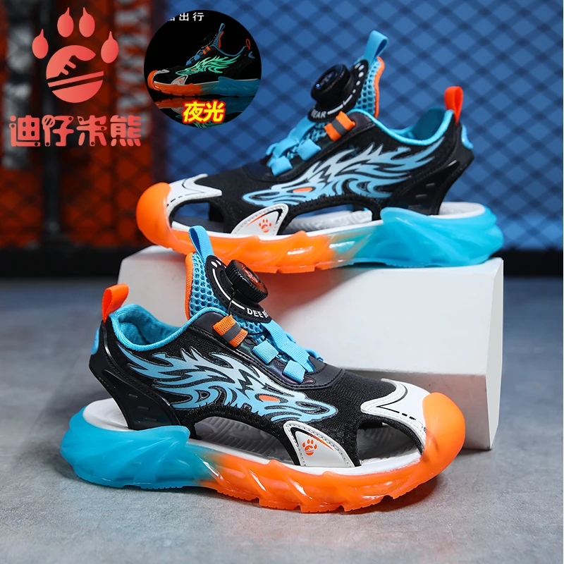 男童凉鞋2025夏季新款中小童儿童沙滩鞋软底防滑男孩运动休闲凉鞋