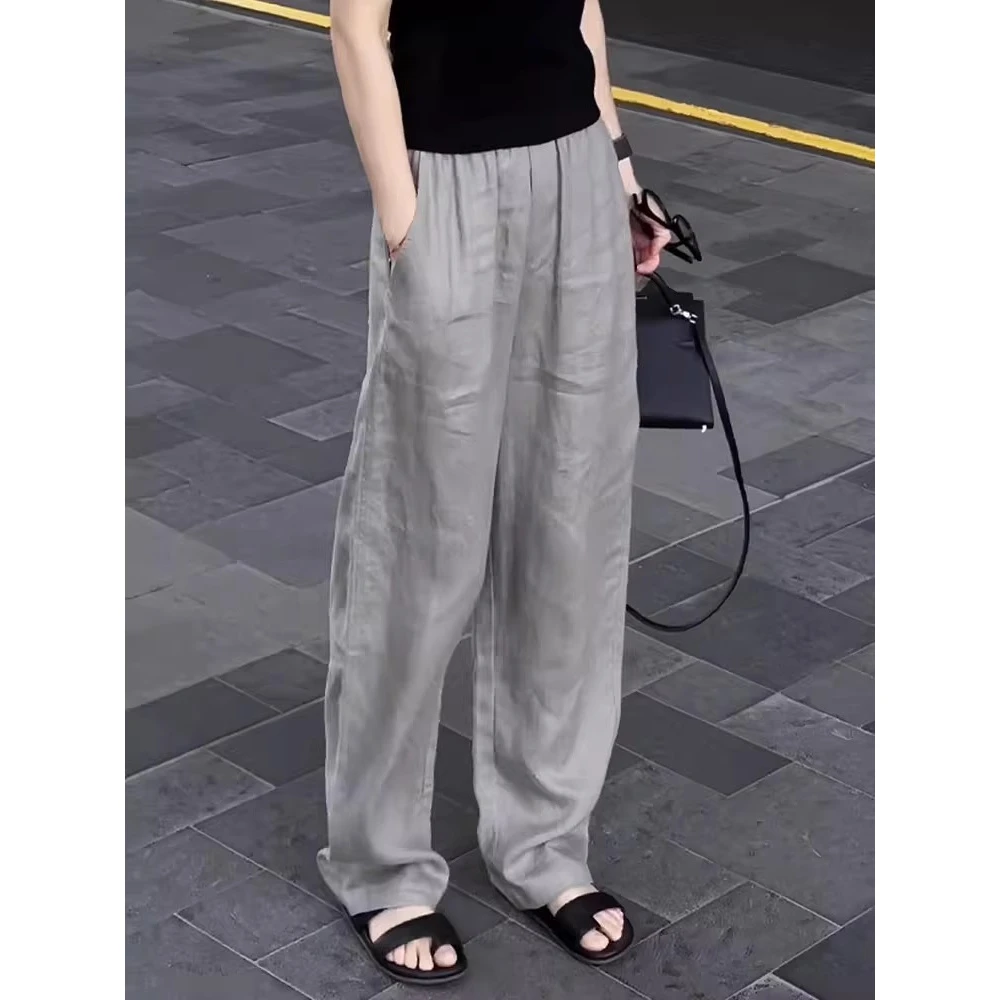 谁穿都好看！慵懒风休闲裤女夏季薄款梨形身材显瘦高腰宽松阔腿裤