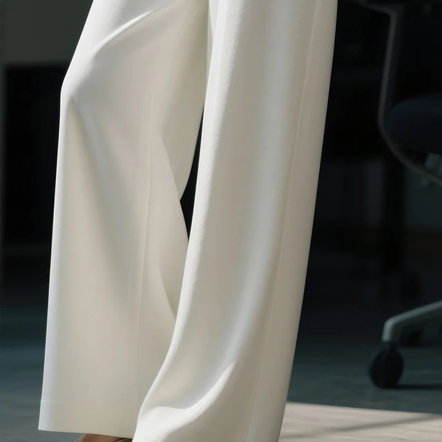 白色阔腿裤女2025年秋季新款高腰显瘦垂感松弛感休闲直筒阔腿裤子