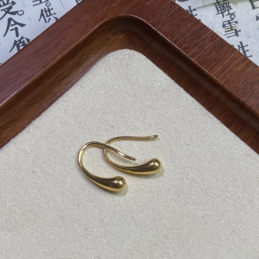 足金大号U型耳钉-HJ627391