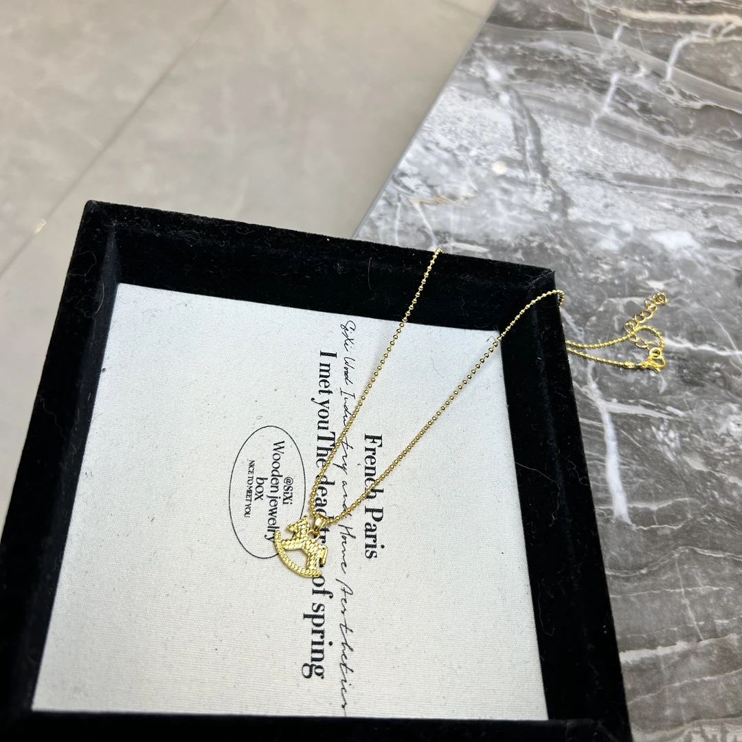 铜合金项链 黄色小马项链XL4071