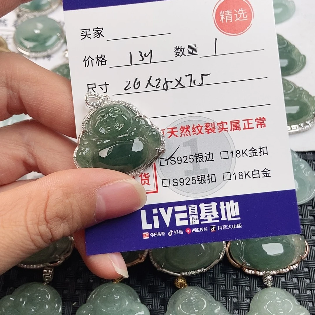 翡翠银S925镶嵌颈饰