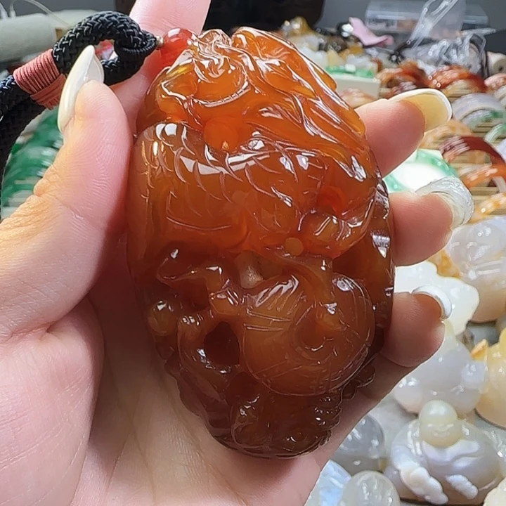 玛瑙/玉髓合金手把件