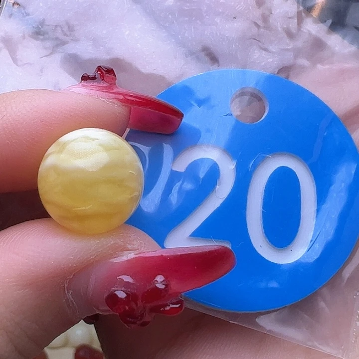 蜜蜡裸石未镶嵌12.1mm 金瓷白虎皮 圆珠