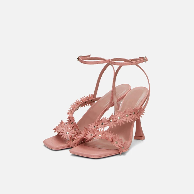 Y264凉鞋女真皮高跟鞋镂空鞋L1024