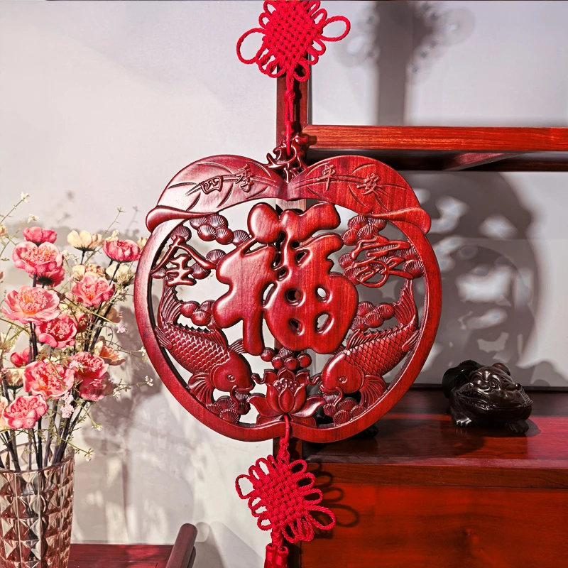 【苹果福挂件】 高档香樟木皮装饰挂件  直径38厘米