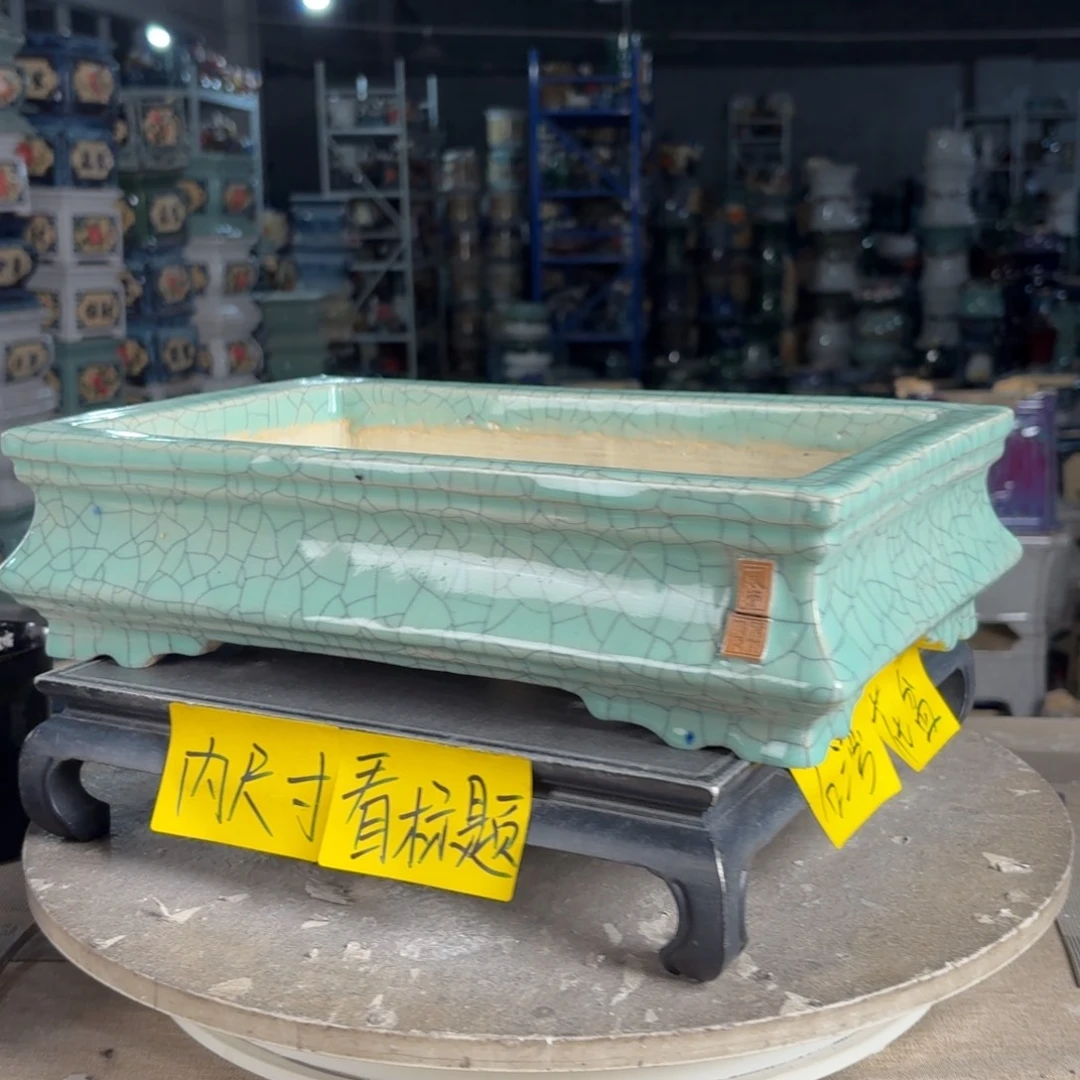 一风堂石湾花盆 内32*18*6.5蓝点修补痕迹