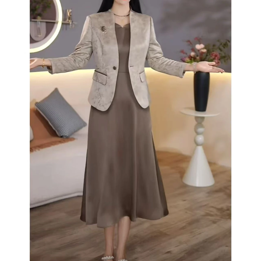 小香风套装连衣裙2025新款女春秋十三行爆款轻奢高级感职业两件套