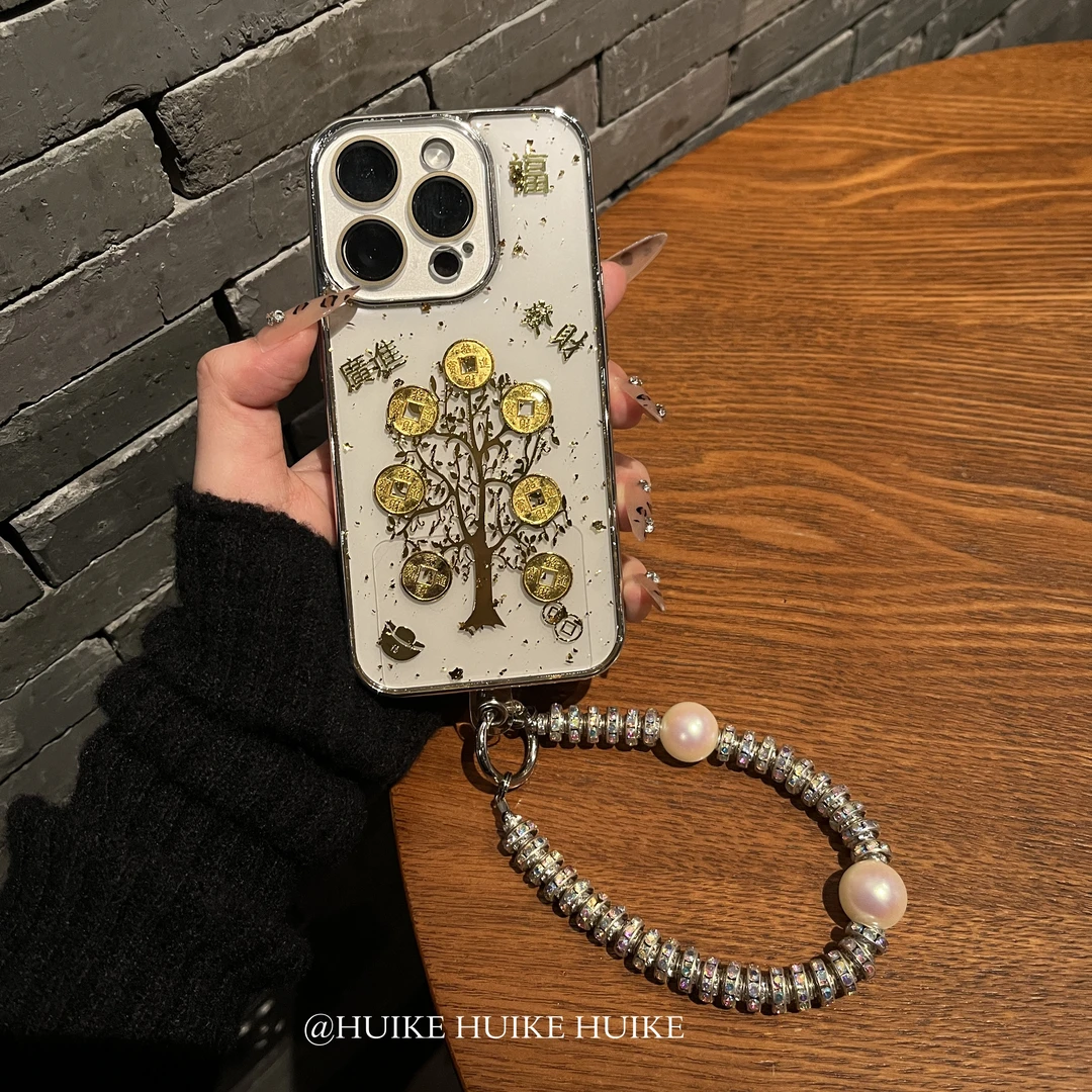 新年发财树全包镜头膜适用苹果16手机壳iphone15/14/13promax防摔