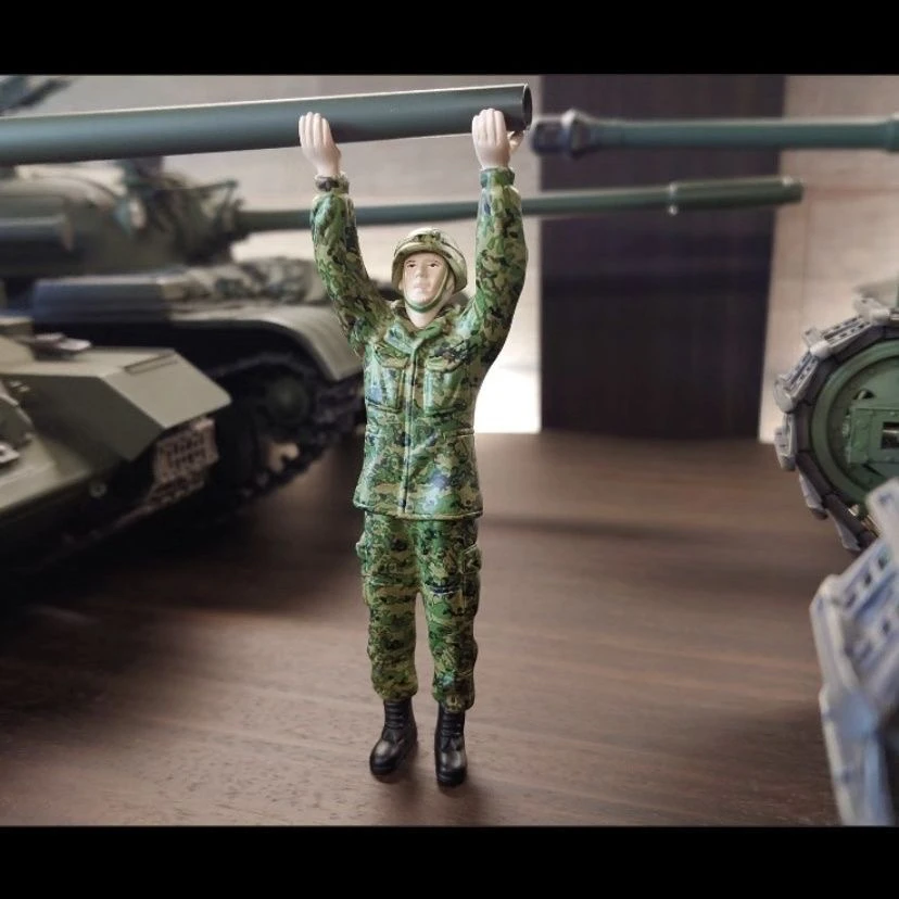 1/16兵人模型包邮二战军事手办笔托学习美步兵人迷彩手办