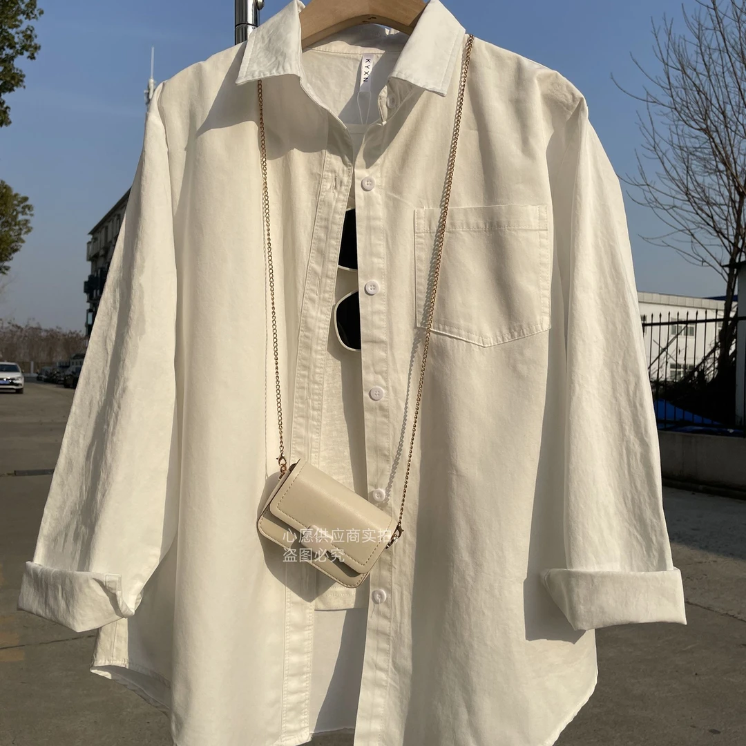 【高品质纯棉】衬衫薄款简约女夏季时尚新款设计感小众防晒衬衣上衣
