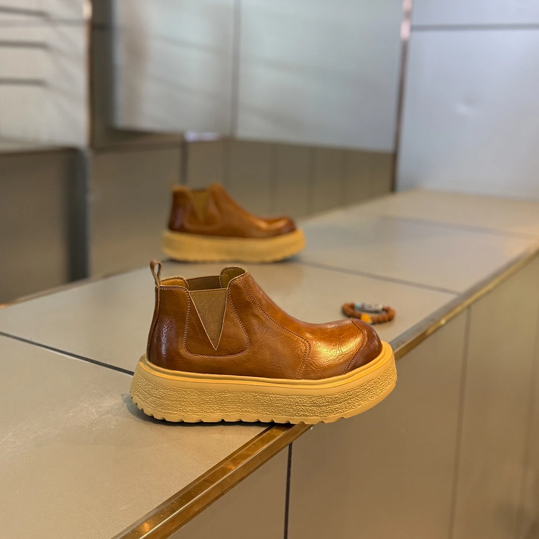 厚底一脚蹬马丁靴秋冬新款加绒棉鞋百搭流行男鞋时尚休闲高级感鞋