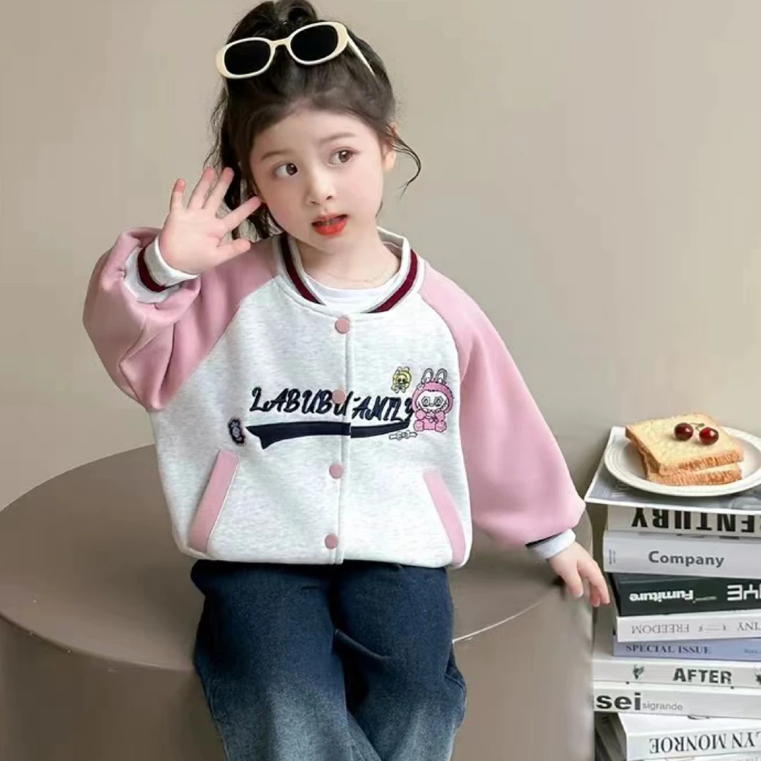 女童拉布布外套春秋款2025新款时髦儿童洋气百搭棒球服小女孩秋装