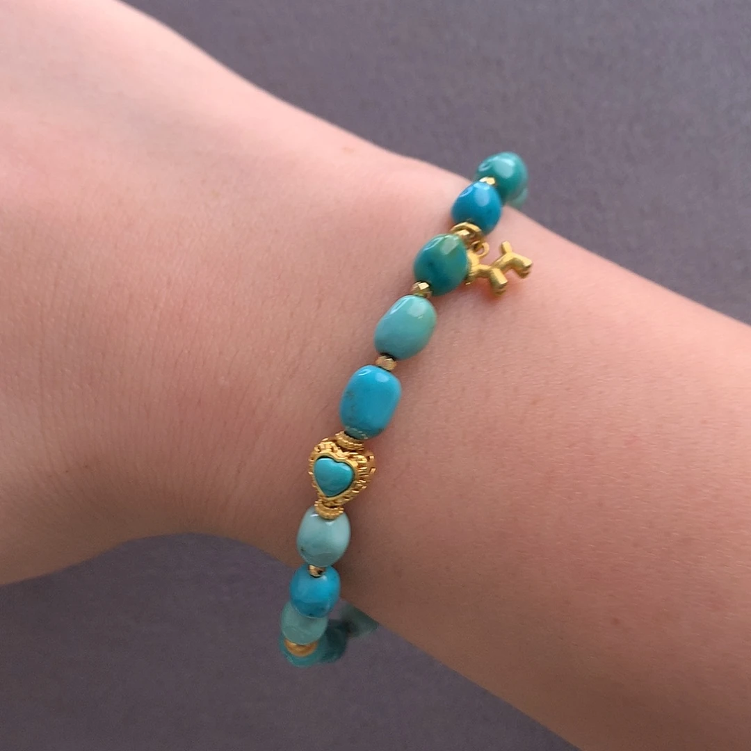 未镶嵌绿松石彩虹糖豆手串