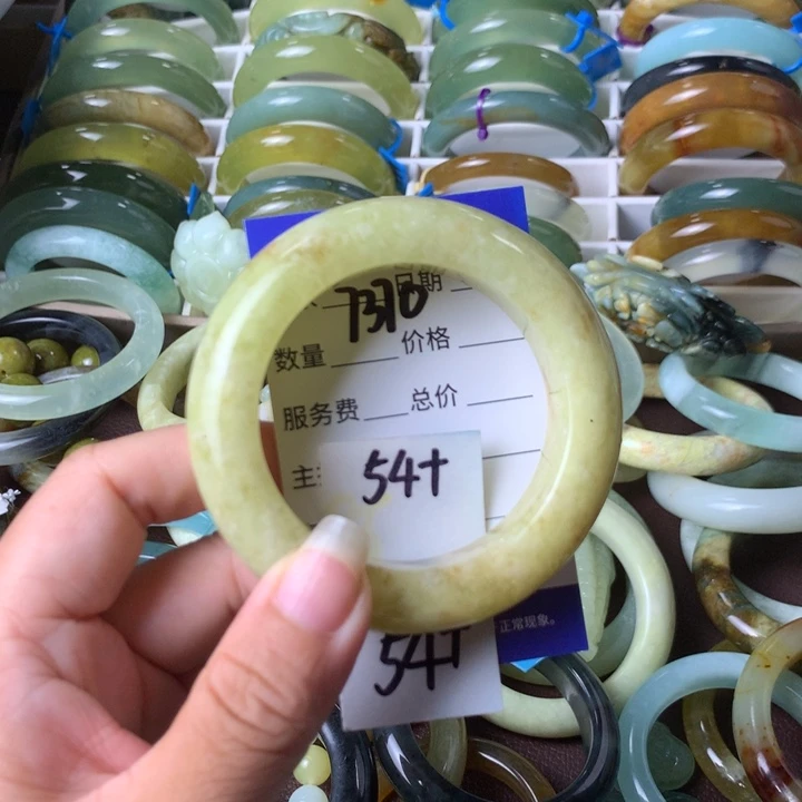 未镶嵌蛇纹石玉手镯7370