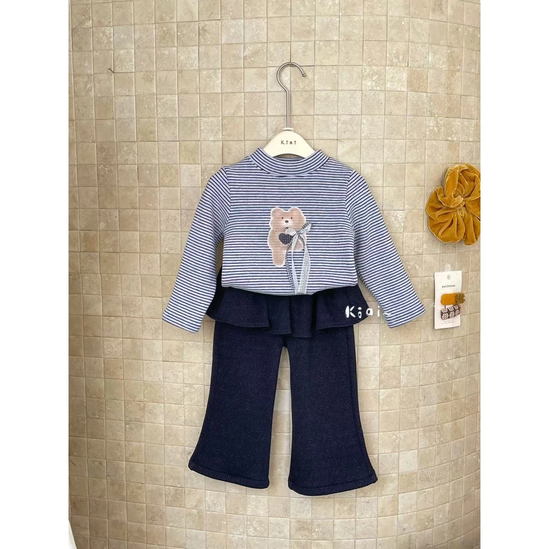 KIAI·25冬~条纹加绒打底衫856061（童装汉服）