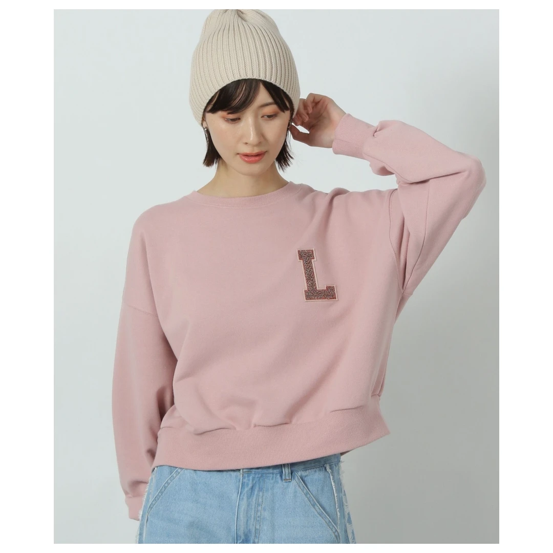 【MonTendre】春季新款 L 设计感圆领卫衣宽松休闲套头亮片刺绣上衣