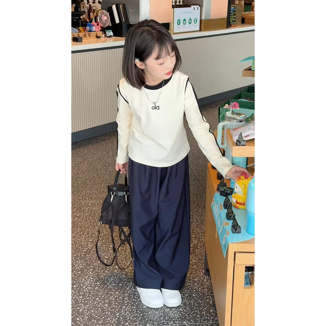 儿童秋装2025年新款大女童装宽松裤子春秋款休闲裤秋季阔腿直筒裤