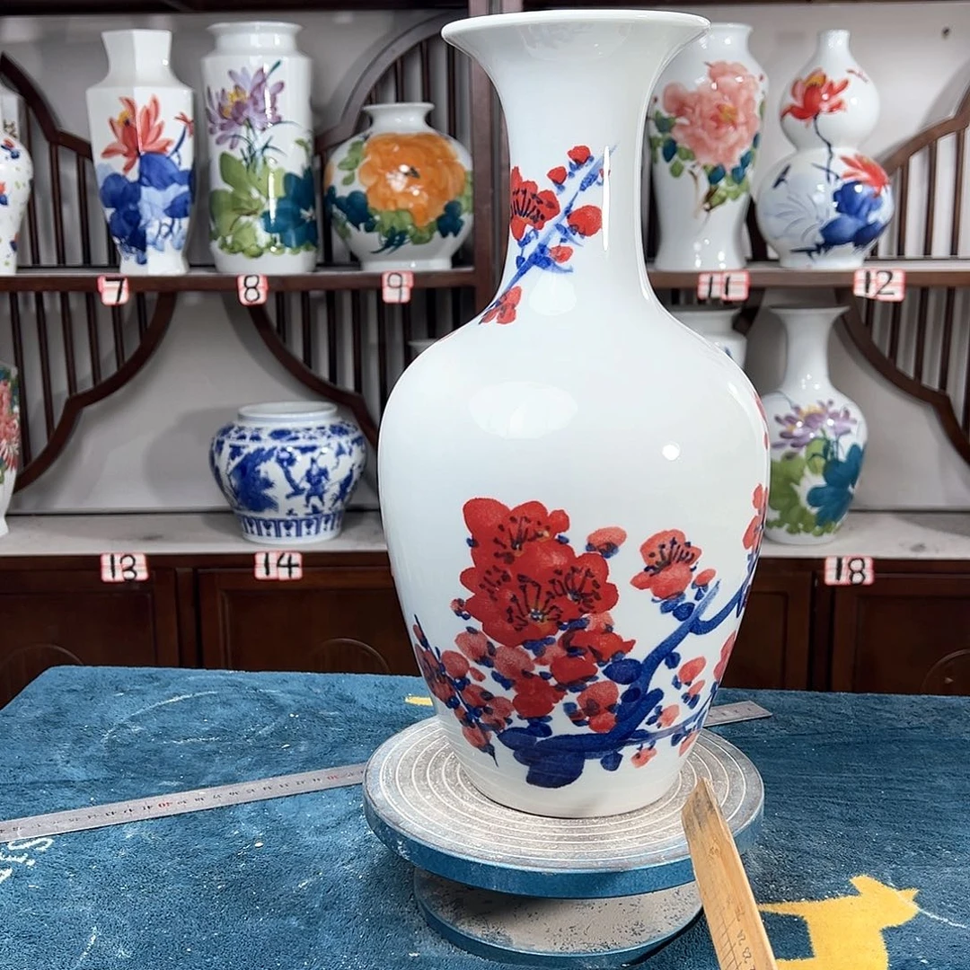 摆件景德镇陶瓷棒梅花