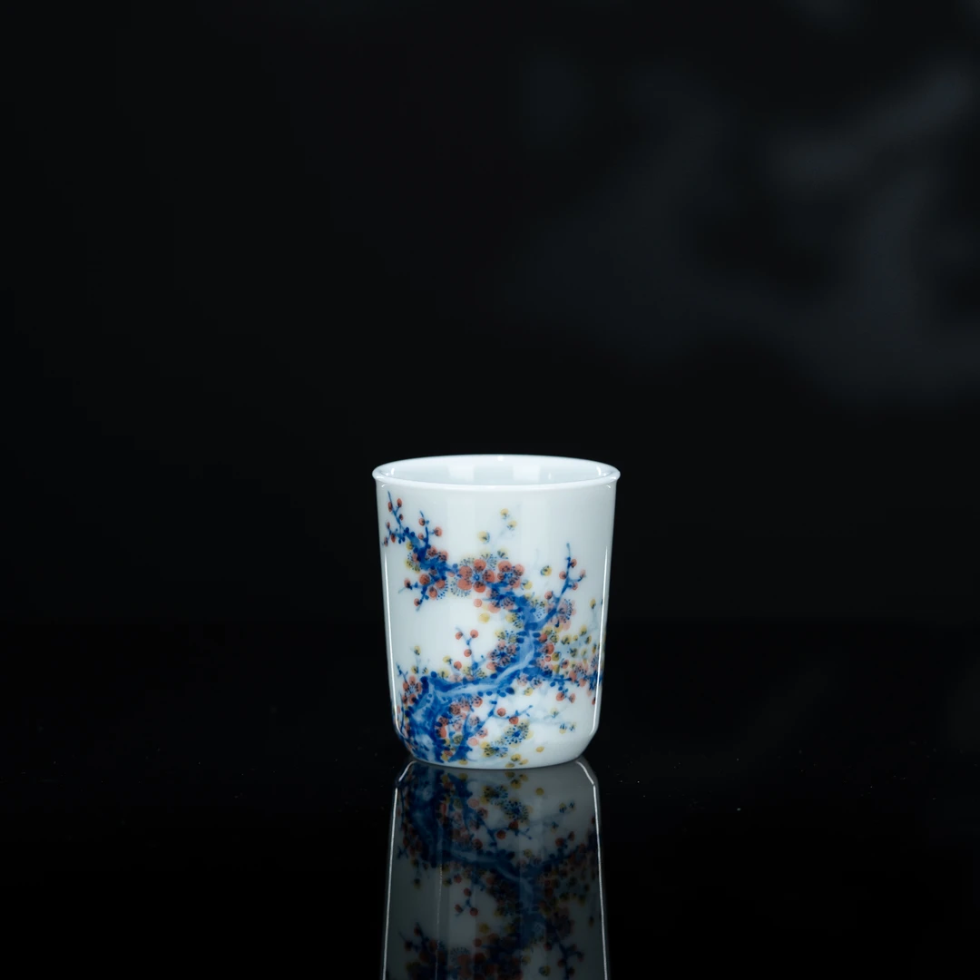 画堂春 九字梅花杯 65cc 手工手绘家用茶具