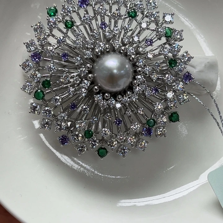 胸针海水珍珠合金大溪地 12-13mm 55号