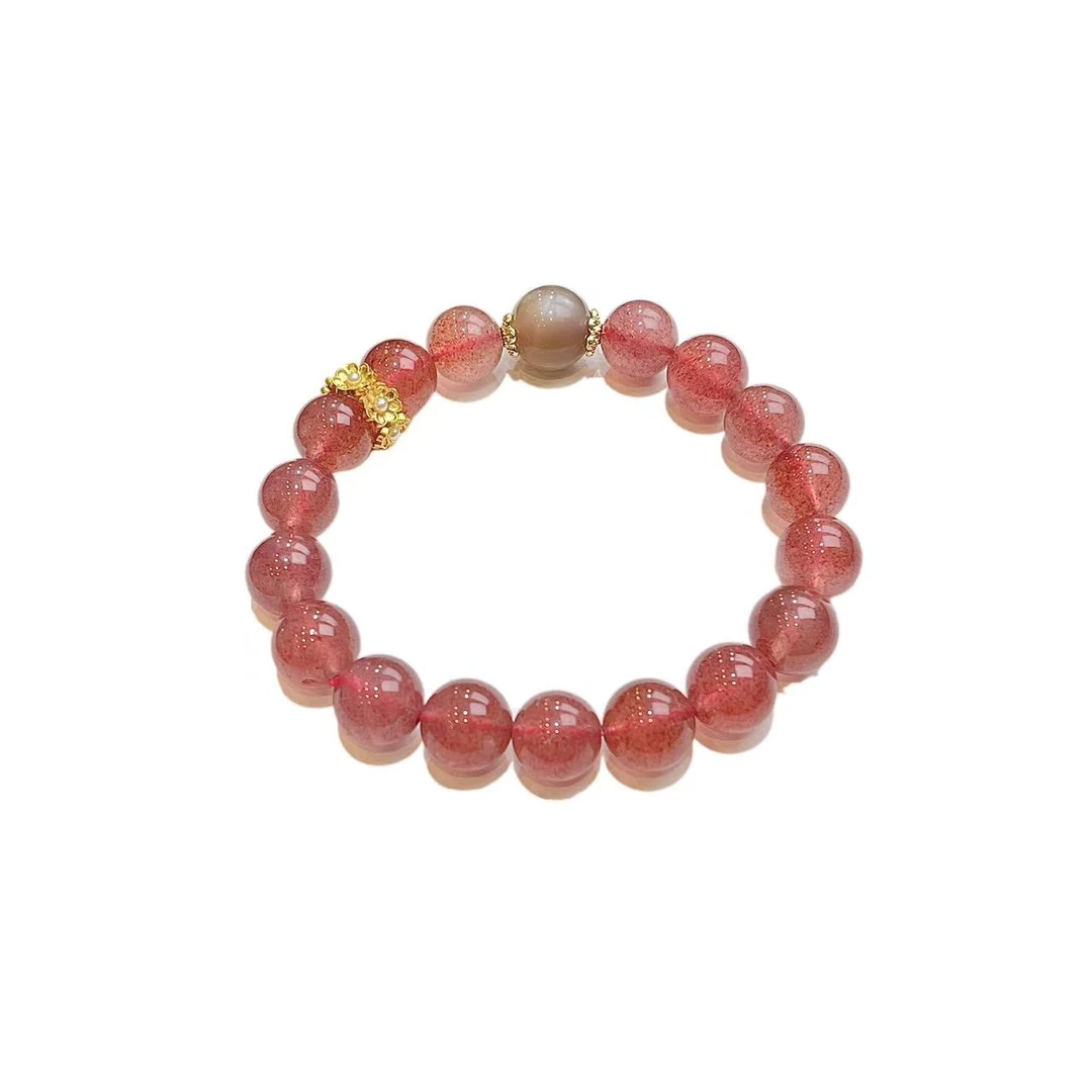 粉草莓晶手串 E02-06