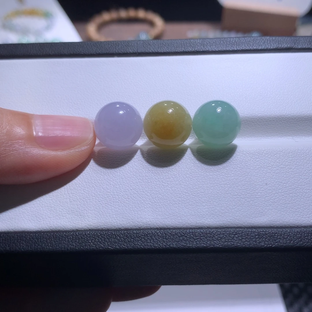 翡翠散珠特价三彩卡11.9-12