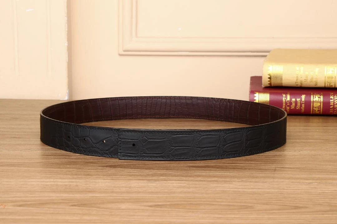 （单带条-）3.8宽平头黑棕雾面精品腰带礼盒装-建