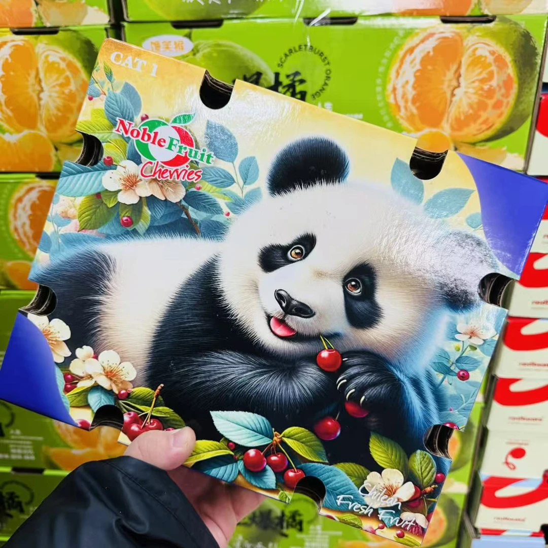 【1斤装】熊猫3JD加大桑提娜 海运车厘子只发天津内附果径卡