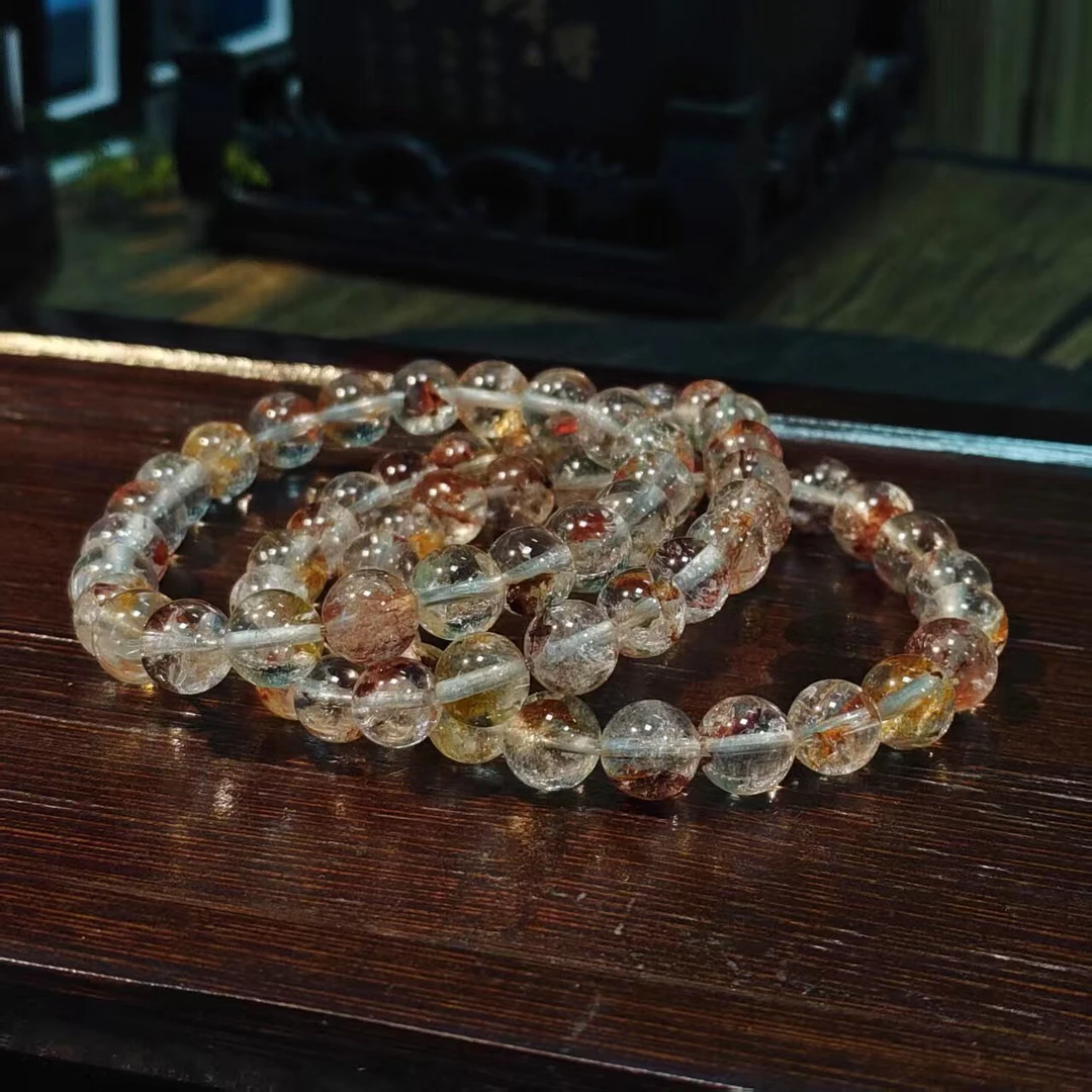 【书记甄选】天然红黄胶花单圈手链 多样性发一件 约8mm BB247