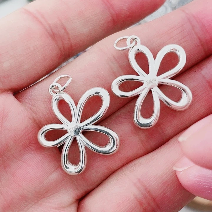 珐琅吊坠足银花花