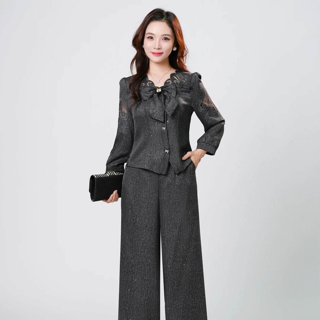 修身气质春款显瘦折腰精致套装M-4XL