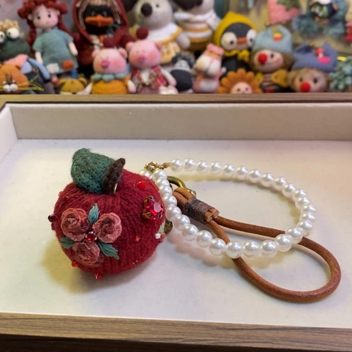编织品手工编织苹果挂件