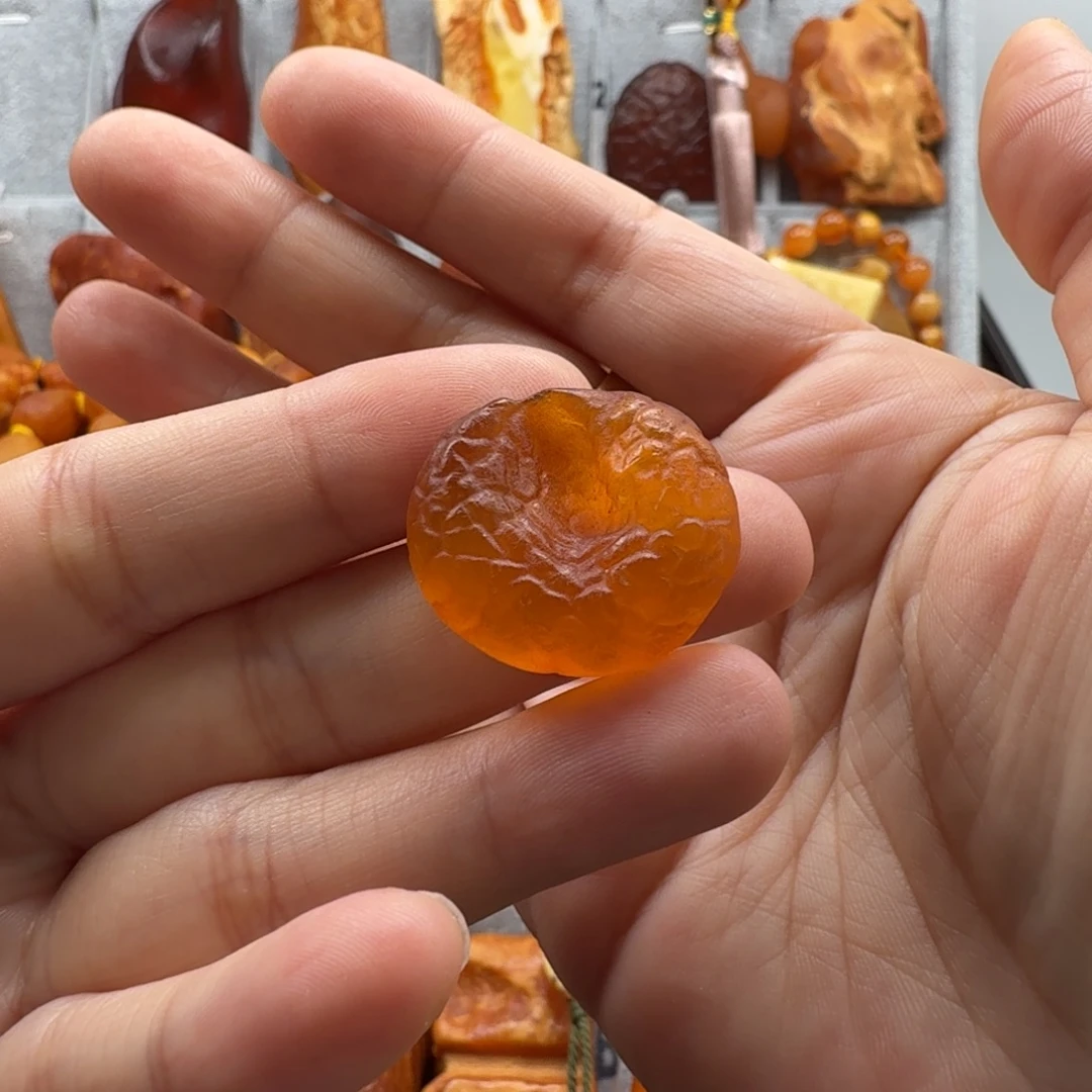 琥珀未镶嵌裸石荔枝皮海漂
