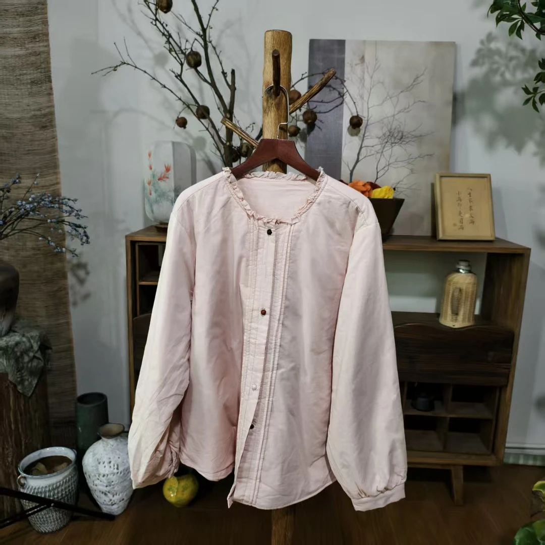 【大梅子推荐】设计款木耳领衬衫棉服X6006