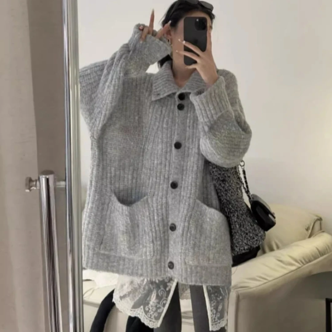孕妇装秋季2025时尚款宽松针织长袖外套慵懒风气质显瘦秋天外穿款