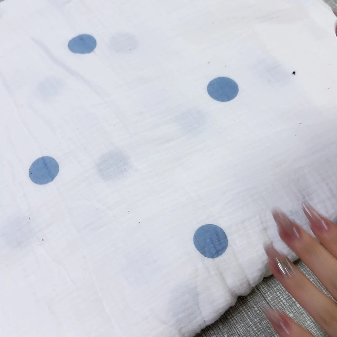 棉双层皱皱纱一米布料215