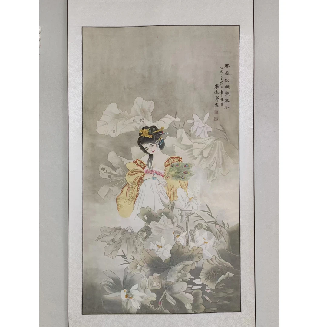 757纯手绘老字画《人物》中堂  尺寸 137×68