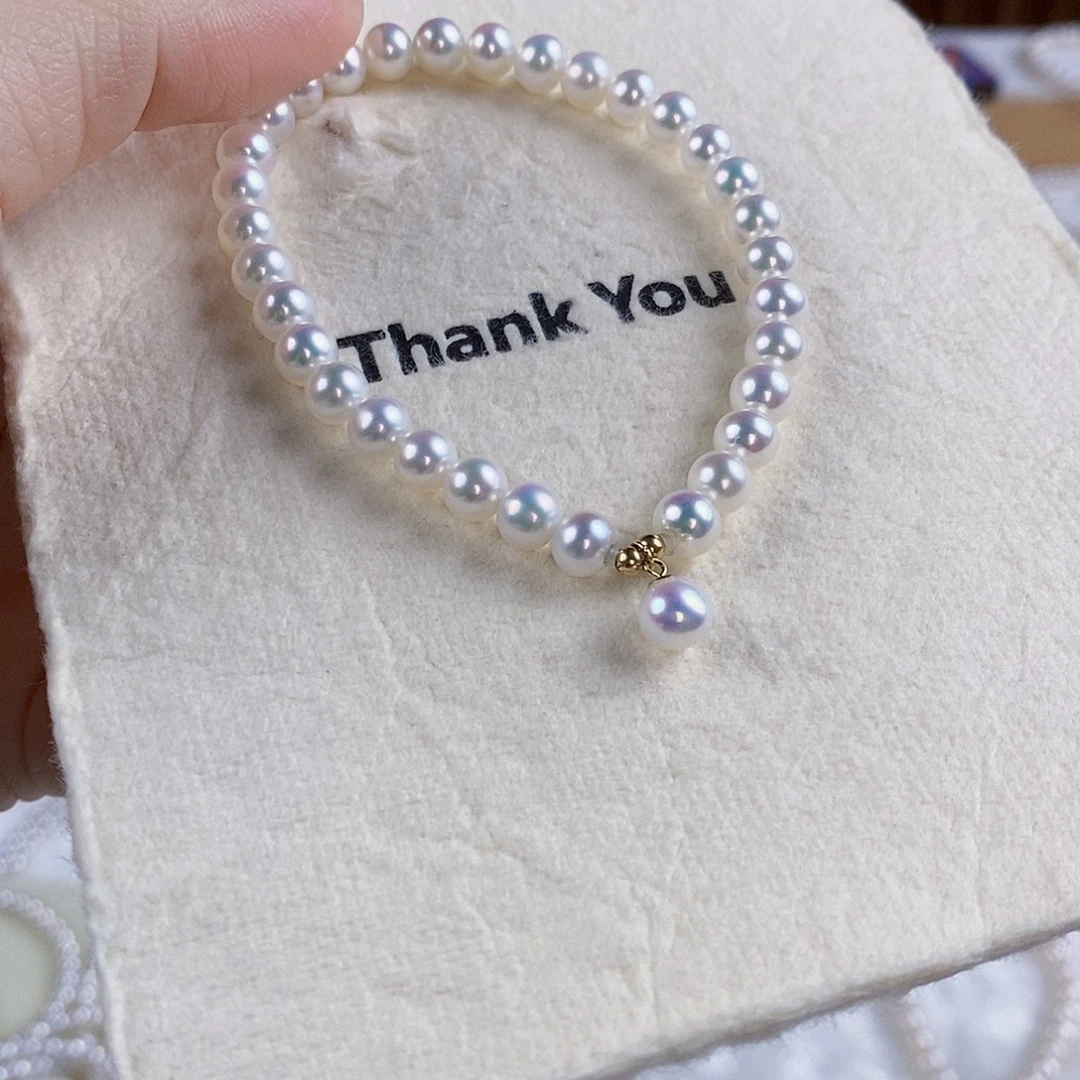 淡水珍珠手绳18K金镶嵌