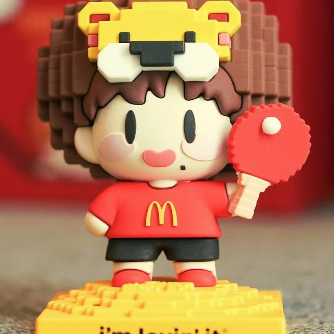 莎头cp积木人像素可爱公仔联名周边创意薯条派装饰摆件周边应援物