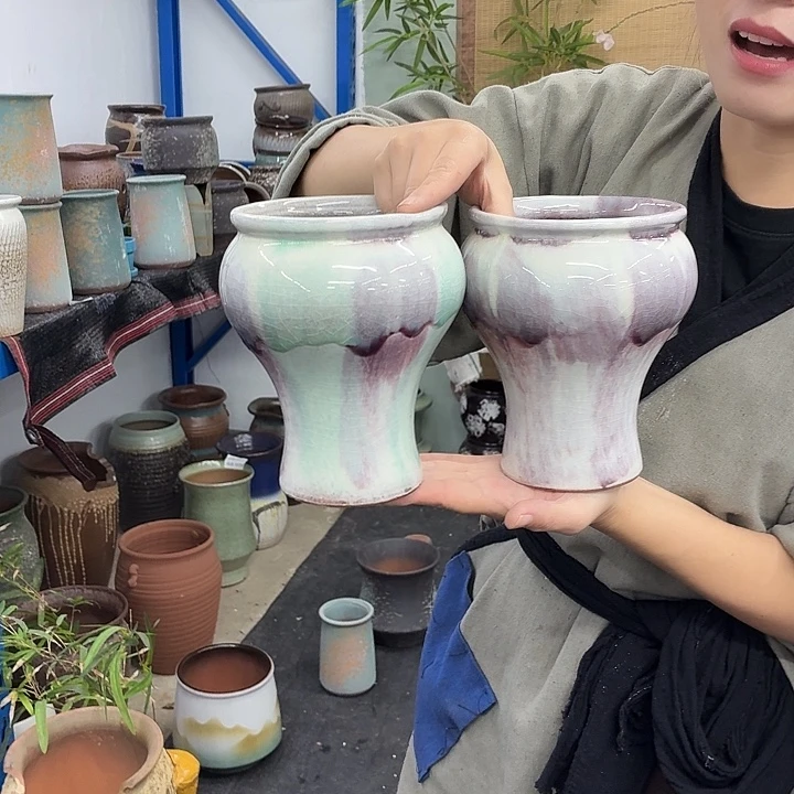 12+17 -粗陶花盆有孔