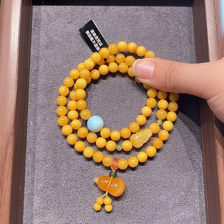 蜜蜡未镶嵌手串7.2mm蜜蜡手串