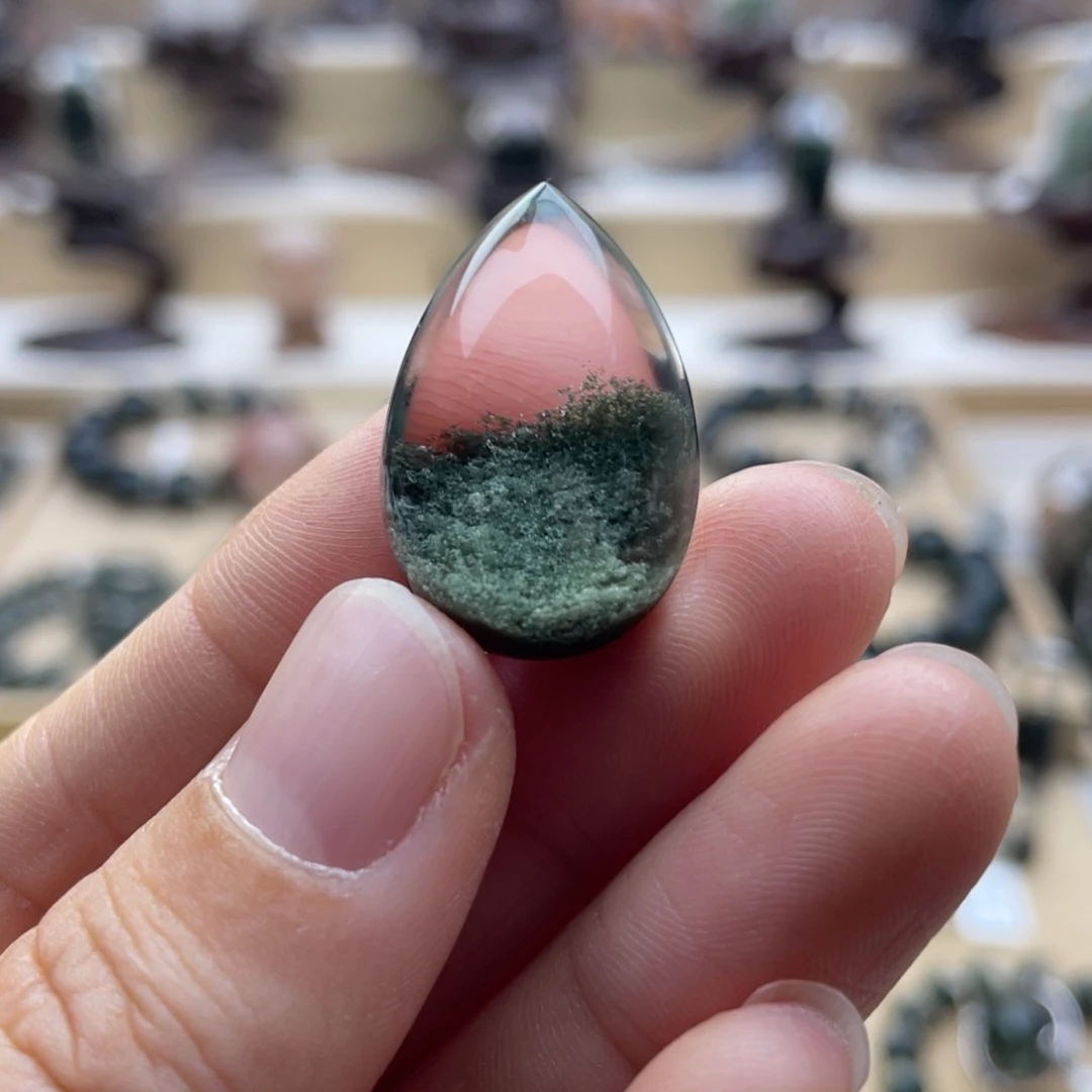 颈饰水晶未镶嵌绿幽灵聚宝盆水滴